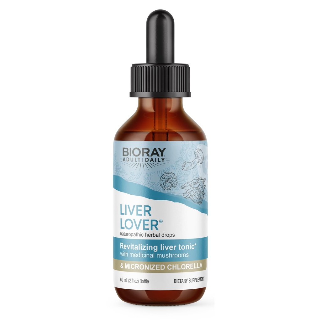 BIORAY Daily Liver Lover - 2 fl oz - Ondersteunt de lever & adrenals - Niet-GMO, Veganistisch, Glutenvrij