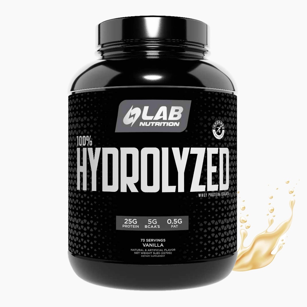 100% Gehydrolyseerde Wei Proteïne Isolaat (5 ponden, Vanille smaak) 25gr van eiwit, Build Muscle, Lean Muscle Growth, Easy Digestie, Glutenvrij, Lactosevrij, Fast Absorbing.
