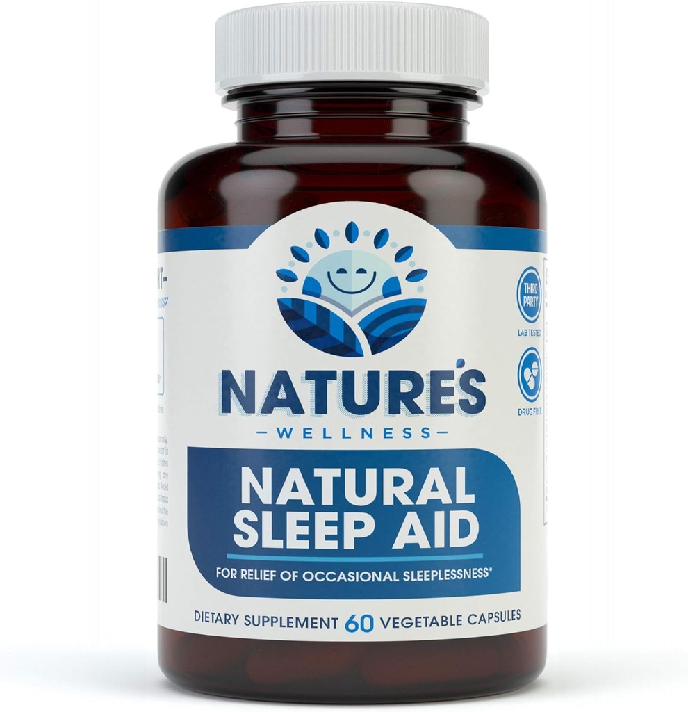 Premium Natuurlijke Slaaphulp voor volwassenen - Effectieve Hulp - Non Habit vorming - Wake Up Feeling Refreeled - Eigen Blend met Melatonine, Tryptofaan, Magnesium, Valeriaan, Kamille & Meer - 60 Veg
