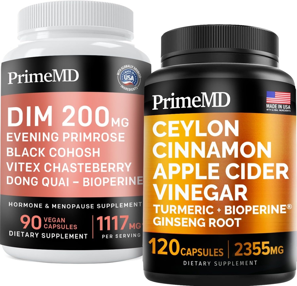 Ceylon Cinnamon (1pk) en Menopauze Ondersteuning (1pk) Supplement Bundel - Krachtige Vitaminen voor Hart, Metabolisme, Hormone, en Immuun Ondersteuning - Non-GMO, Veganist, Glutenvrije