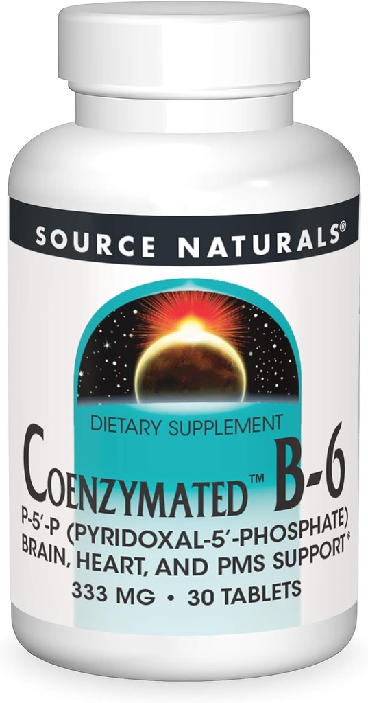 Bron Naturals Coenzymated B-6, bevordert een gezond zenuwstelsel*, 333mg - 30 tabletten