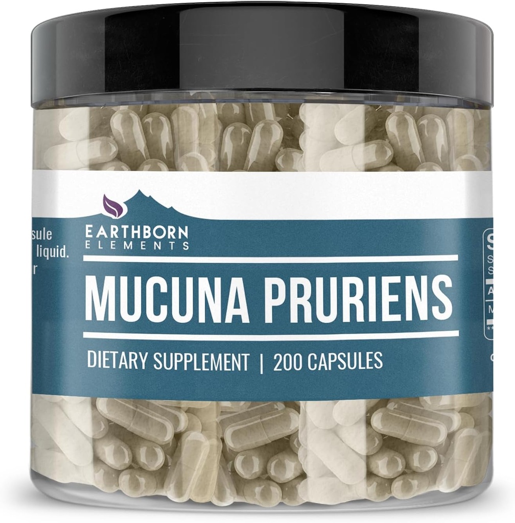 Earthborn Elements Mucuna Pruriens Extract, 200 Capsules, Geen Additieven of Fillers