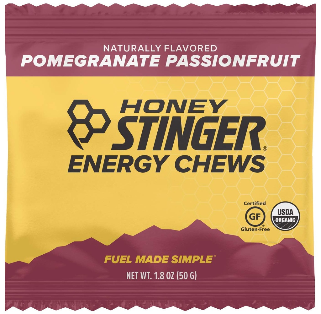 Honey Stinger Organic Energy Chews, Pomegranate Passionfruit, 1.8 Ounce