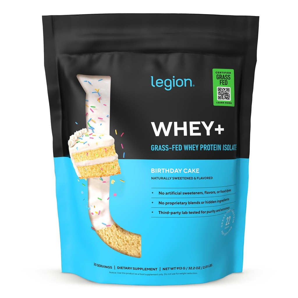 LEGIE Wei+ Proteïne Wei Isolaat uit Grass Fed Cows - Wei Proteïne Isolaat Poeder Lage Calorie, Non-GMO, Suikervrij, Lactose en Glutenvrij, Alle Natuurlijke Proteïne Poeder voor Mannen & Women, 30 porties