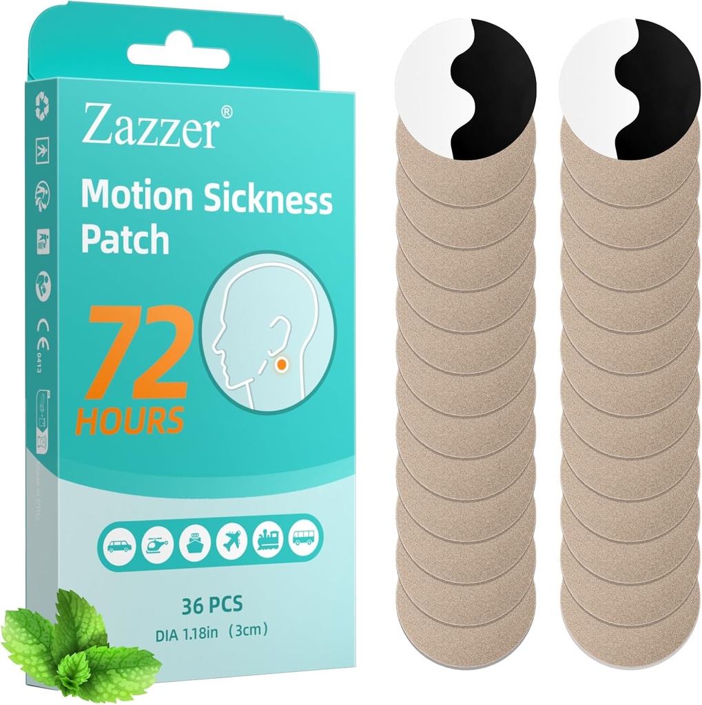 Biykog Beweging Ziekte Patches, Zeeziekte Patch voor Auto en Boat Rides, Cruise en Vliegtuig Trips-voor Volwassenen en Kinderen (36 Tel.)