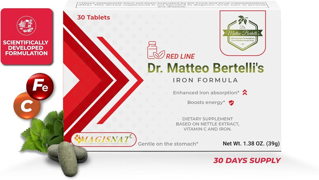 Matteo Bertelli's Iron Formula (30 tabletten) - Brandnetelextract, vitamine C, ijzer