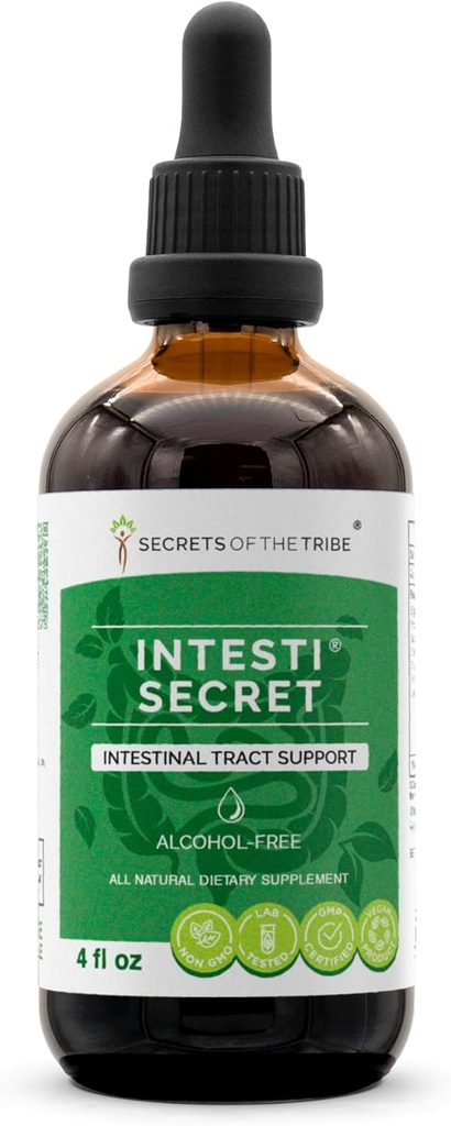 Intesti Secret Alcoholvrije Extract, Pepermunt, Dandelion, Kruidnagels, Ginger, Venkelzaad, Lavendel. Glyceriet Tinctuur Intestinale Tract Ondersteuning (4 fl oz)