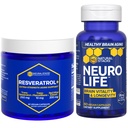 NATUURLIJKE STAKKEN NeuroLife & Resveratrol Supplement Bundle - Ondersteunt de levensduur en hersenveroudering* - 120 Totaal Capsules