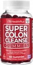 Health Plus Super Colon Cleanse Gummies 15 dagen levering van zachte overnachting verlichting van incidentele constipatie, natuurlijke senna bladextract, Dieetsupplement, gemengde Berry smaak, 60 Tellen