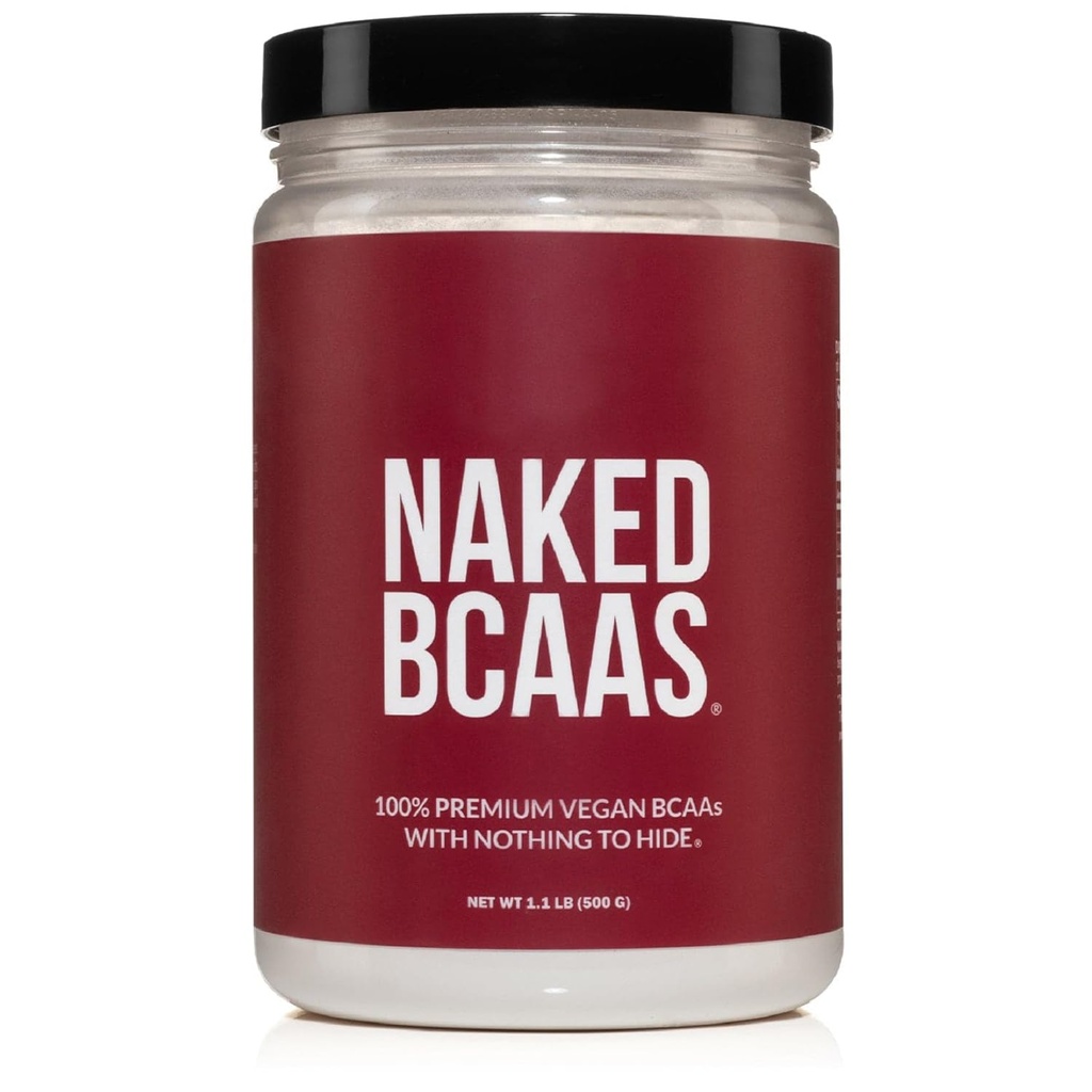 Naked BCAA's Aminozuren Poeder, Slechts 1 Ingrediënt, Pure 2:1:1 Formule, Vegan Unflavored Branched Chain Aminozuren, Instantized Alle Natuurlijke BCAA Supplement - 500 Gram, 100 Servings