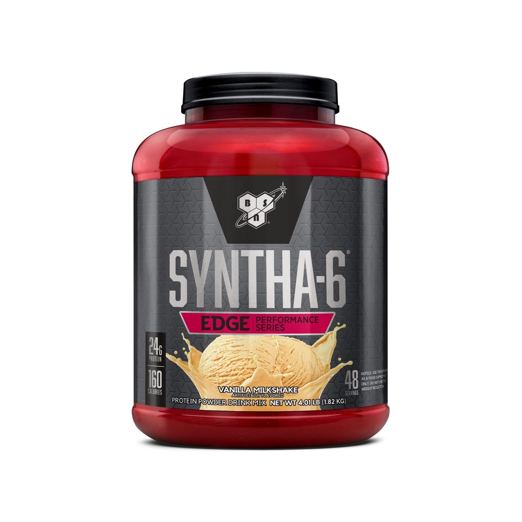 BSN SYNTHA-6 Edge Protein Powder, Vanille Proteine Powder with Hydrolyzed Whey, Micellar Casein, Milk Protein Isolate, Low Sugar, 24g Protein, Vanilla Milkshake, 48 Servers