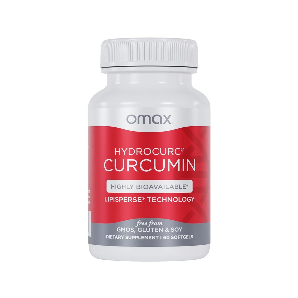 Omax3 HydroCurc Turmeric Curcumin Softgels, Highly Bio available, Nanoparticle Potency & Absorptie (60 Softgels)