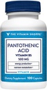De vitamine Shoppe Pantothenic Acid 500MG, met vitamine B5, ondersteunt energieproductie & haar, huid, nagels, eenmaal daags (100 capsules)