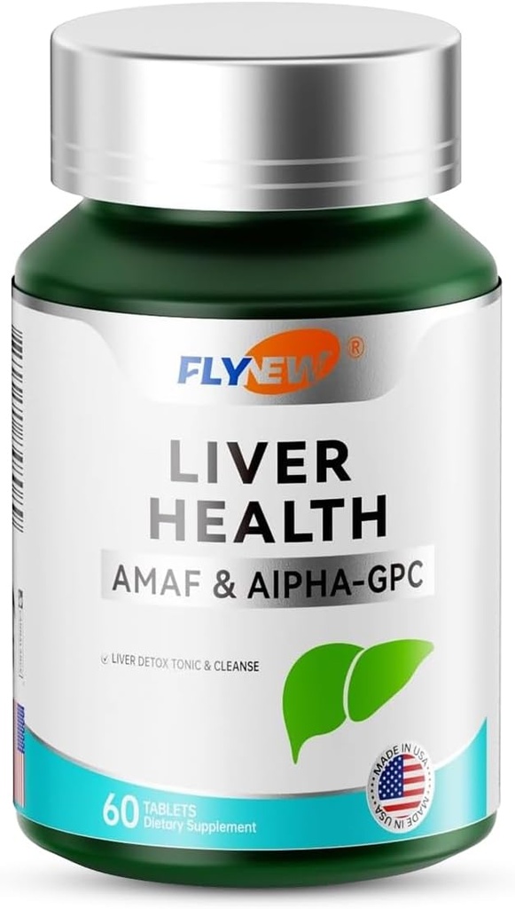 Levergezondheid, detox en reparatie, leverondersteuning Made in USA, NADH & Alpha-GPC, PQQ, L-Theanine, GMP, 60 tabletten