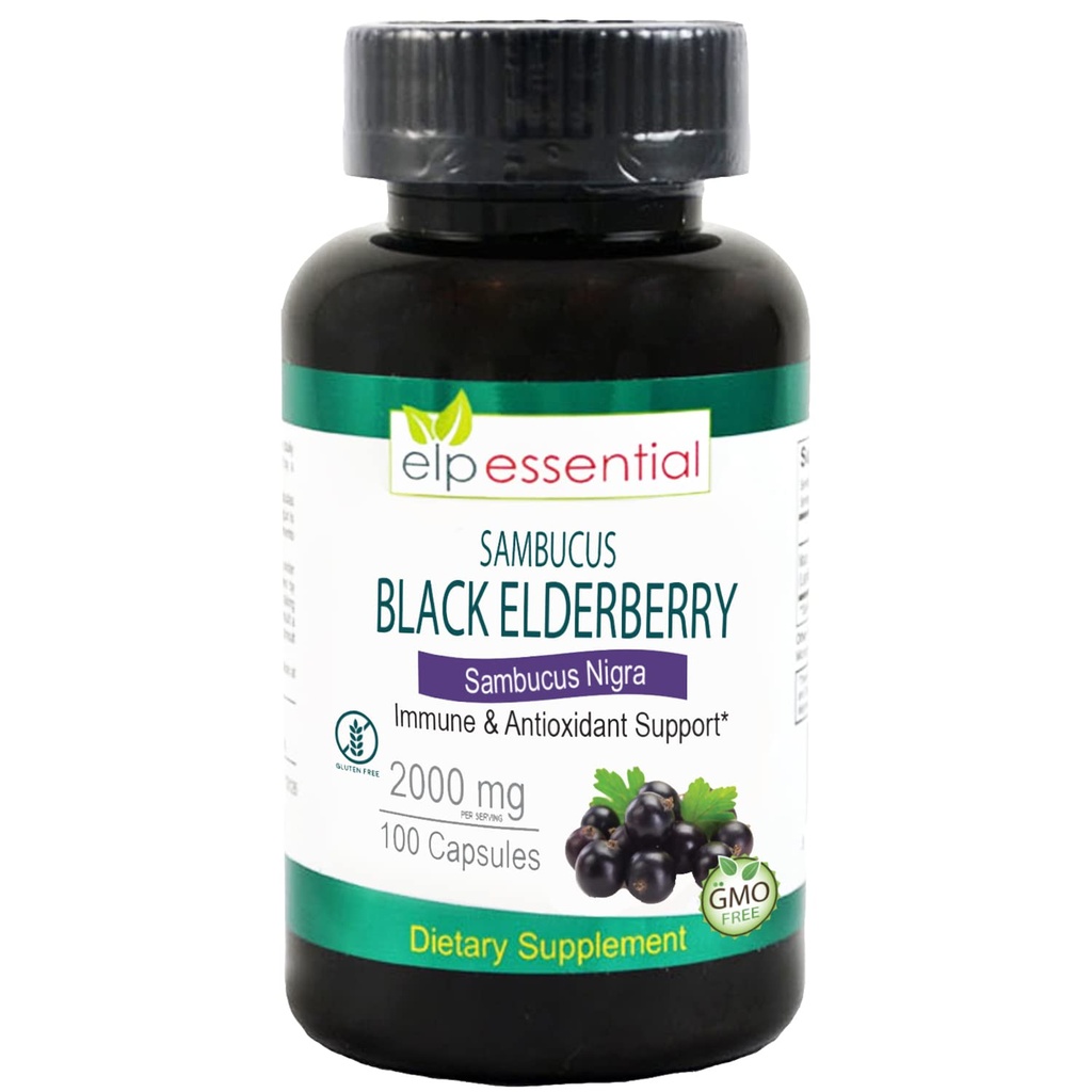 ELP ESS ENTIVE Black Elderberry Capsules 2000mg 