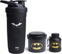 Smartshake DC Comics Bundle Batman Stainless Steel Protein Shaker 900ml met Funnel 110ml en opslagcontainers 200ml.
