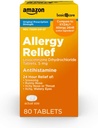 Basic Care 24-uurs Allergie Relief, Levocetirizine Dihydrochloride Tablets, 5 mg Antihistamine voor niezen, Runny Nose, Itchy Neus of Throat and Itchy, Watery Eyes, 80 Count Pack