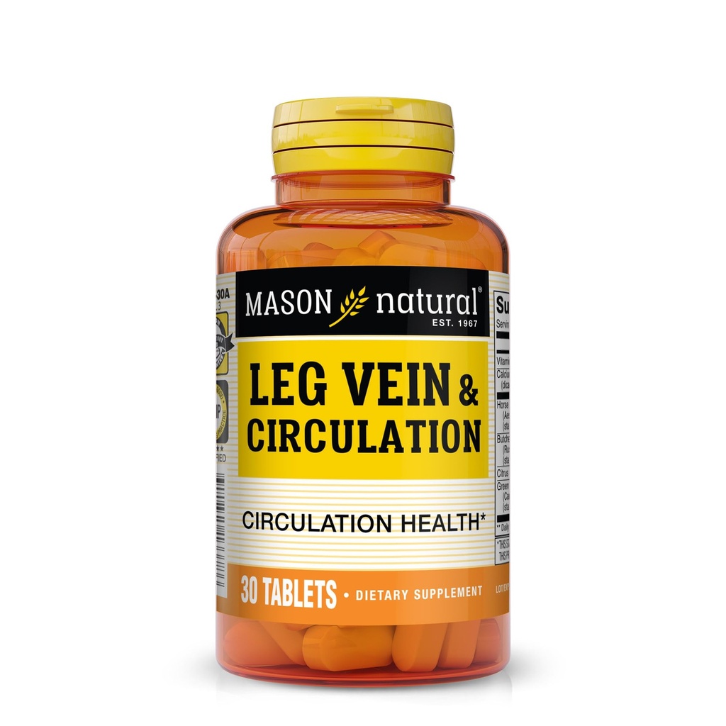 MASON NATUURLIJKE Leg Vein & Circulatie, met vitamine C, Calcium, & Green Tea voor dagelijkse Circulatie ondersteuning, 30 tabletten