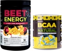 Nutrologie Beet Natural O2, Pre Workout Powder, Passie Fruit smaak (30 porties) BCAA Natuurlijke, plantaardige BCAA poeder, limonade smaak (30 porties)