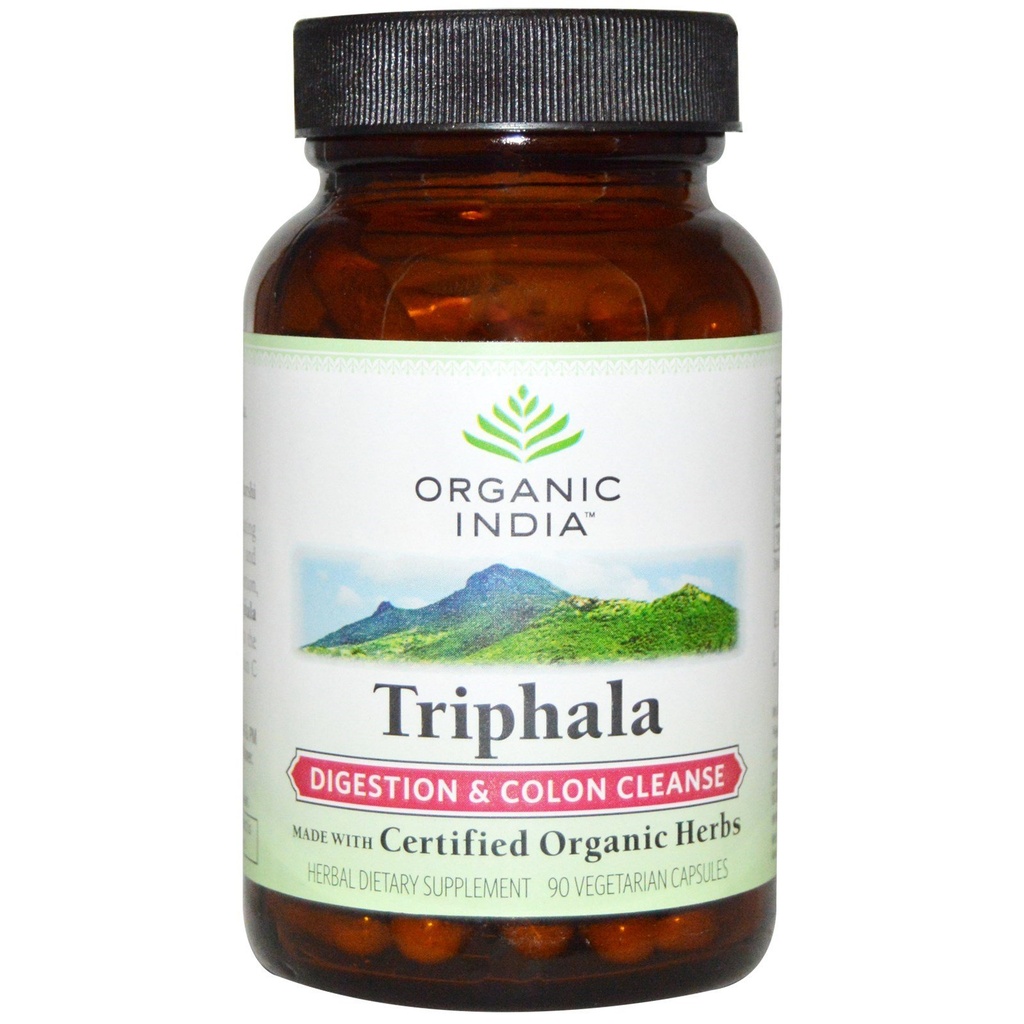 ORGANISCHE INDIA Triphala Capsules Biologische - Kruidensupplement met Amla, Bibhitaki, Haritaki, Digestie & Colon Ondersteuning, Immuun Systeem Ondersteuning, Adaptogen, Vegan, USDA Certified Organic - 90 Capsules