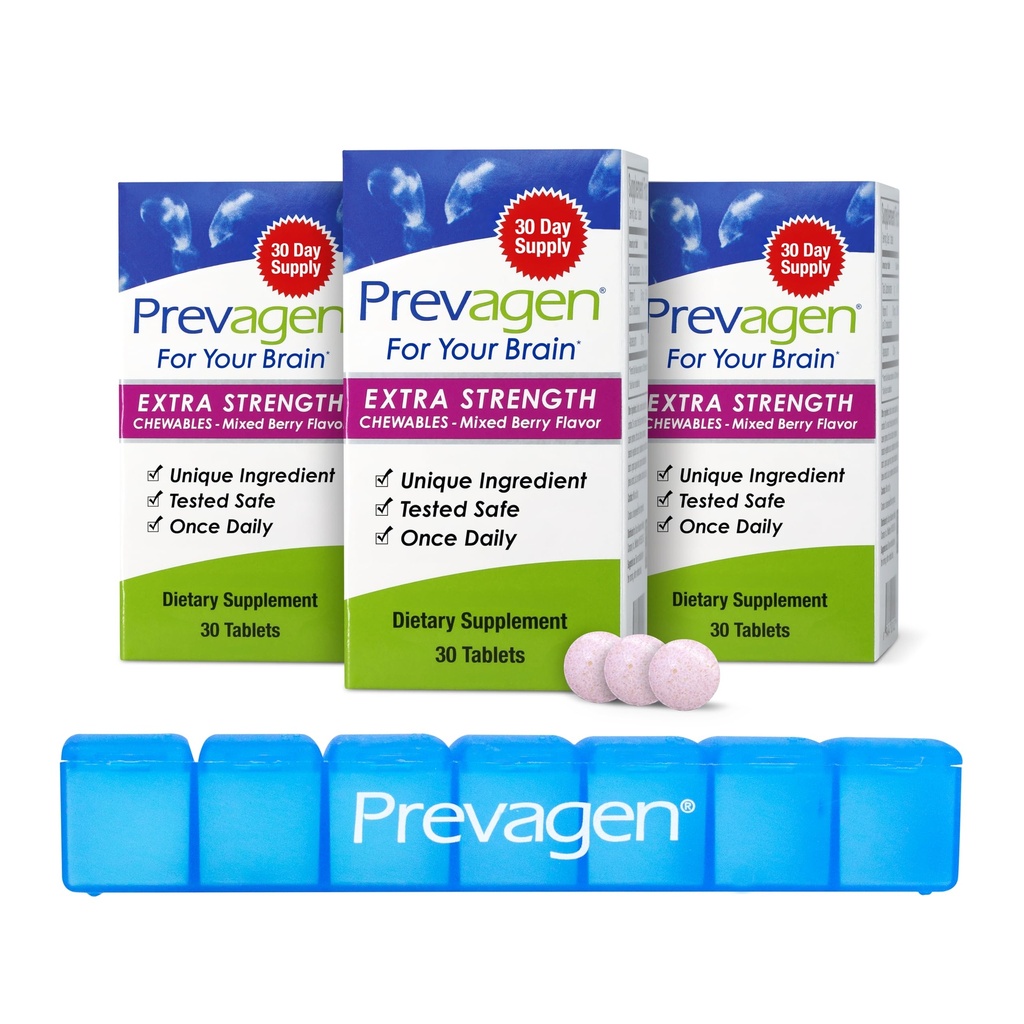 Prevagen Extra sterkte gemengde Berry Kauwtabletten - 90 tabletten (3 maanden levering) 