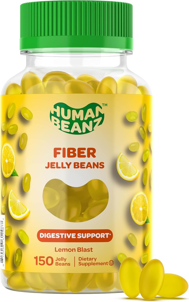 Fiber Jelly Bean Gummies voor volwassenen, vezelsupplement voor de spijsvertering gezondheid, vegetarische vezel Gummy, 150 Jellybeans