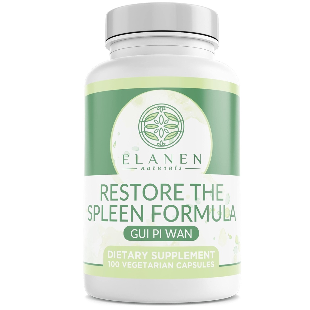 Elanen Naturals GUI Pi Wan, 3rd Party Tested, GUI Pi Tang, Restore The Milen Formula to Nurish The Heart, Spleen, and Mind, 100 Plantaardige Capsules