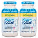 HEAL-N-SOOTHE Joint Support Supplements - Proteolytische enzymen zoals Bromelain & Papain, met Boswellia, Kurkuma & Ginger- bevordert eiwitverteringsfunctie & Body Defense Wellness- 90 Telling (2 Pack)