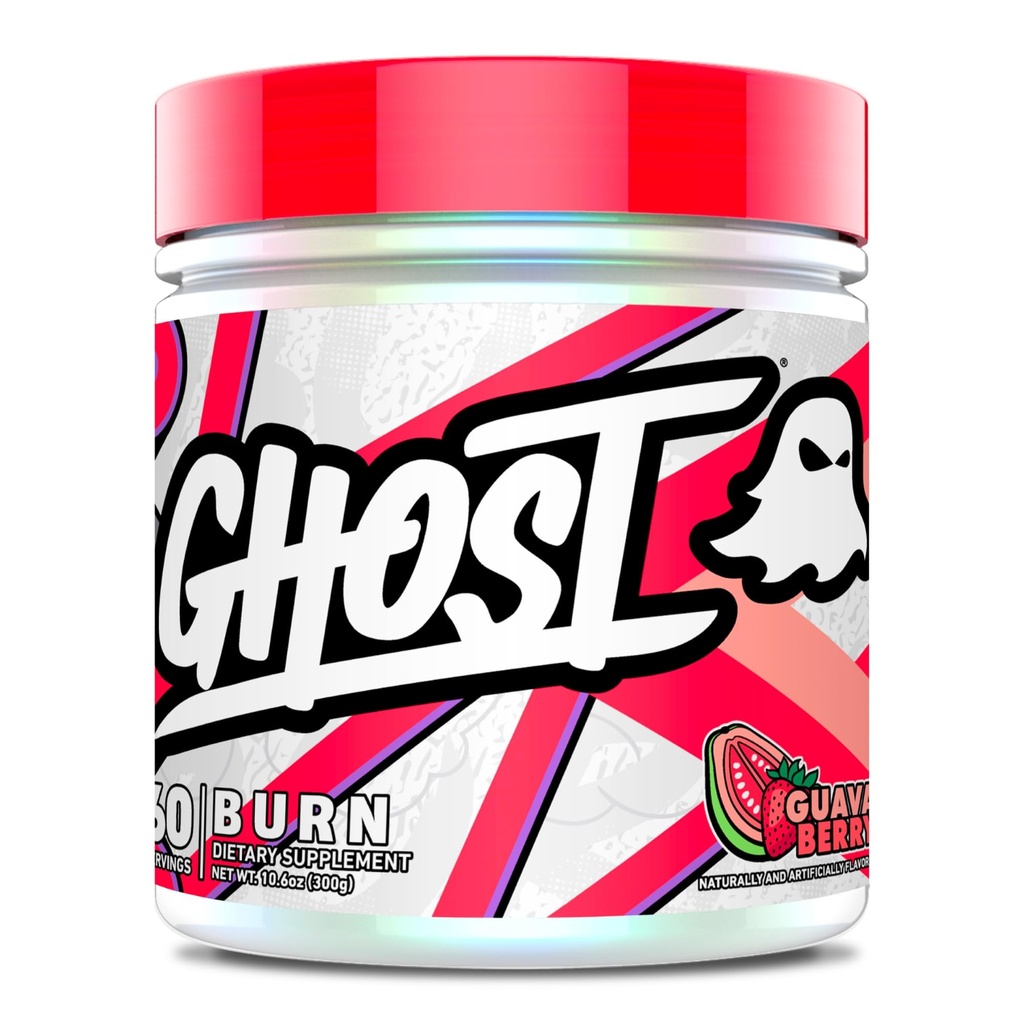 GHOST Burn Weight Management Powder, Guava Berry (60 porties) - Voedings- en energiesteunsupplement voor mannen en vrouwen - Natuurlijke cafeïne, L-Carnitine en L-tyrosine - Gluten, soja en suikervrij, veganistisch