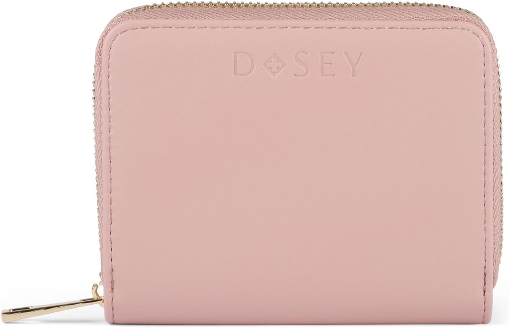 Dosey Wellness Wallet Travel Pill Organizer & Easy-Slide Pill Pouches - Smooth Vegan Leather met 4 luchtdichte Pill Pockets voor Med Storage & Protection - Stylish Med Organizer (Rose), upgrade versie