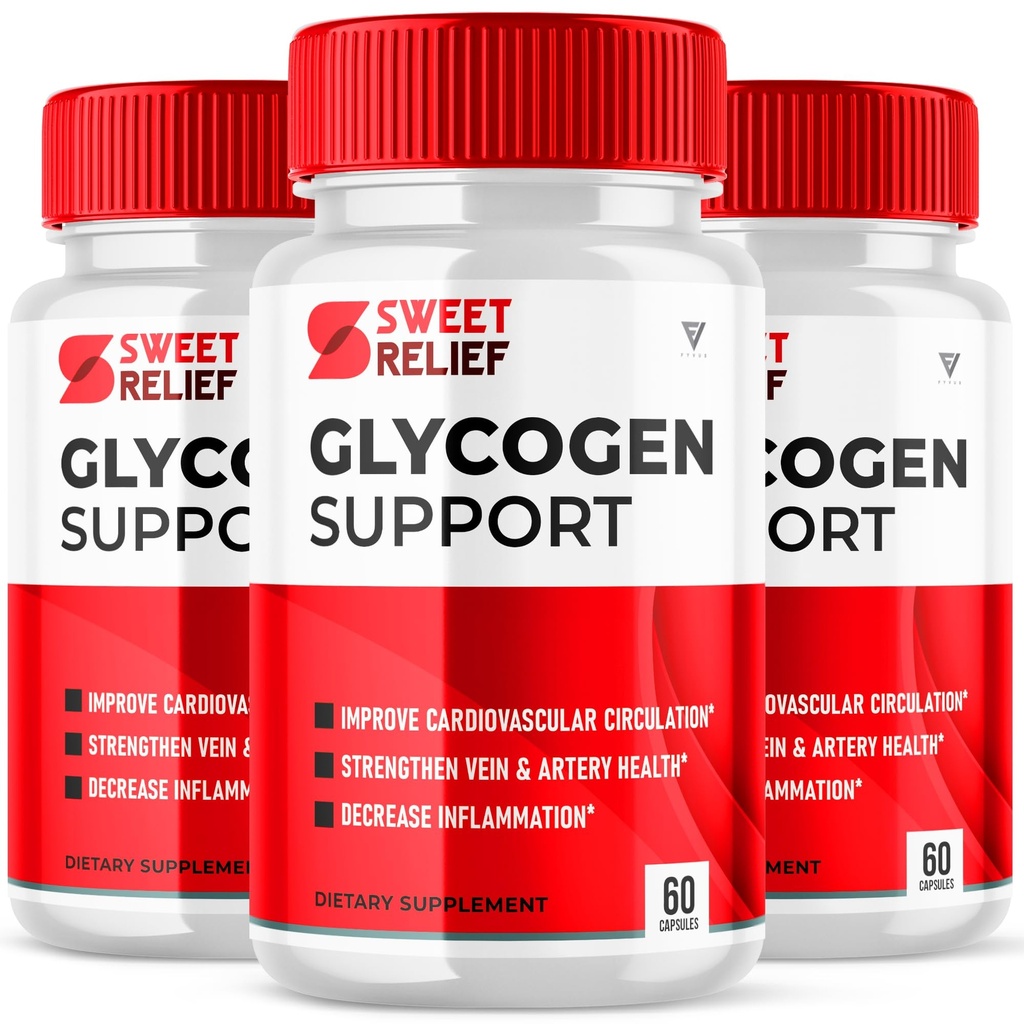 (3 Pack) Sweet Relief Glycogen Ondersteuning voor gewrichten Blood Vessel Cleaner Releave, Sweetrelief Glycogen Support Supplement Capsules, Glucogen O Neil Glyco Optimizer Cleanse Control Restore (180 Capsules)