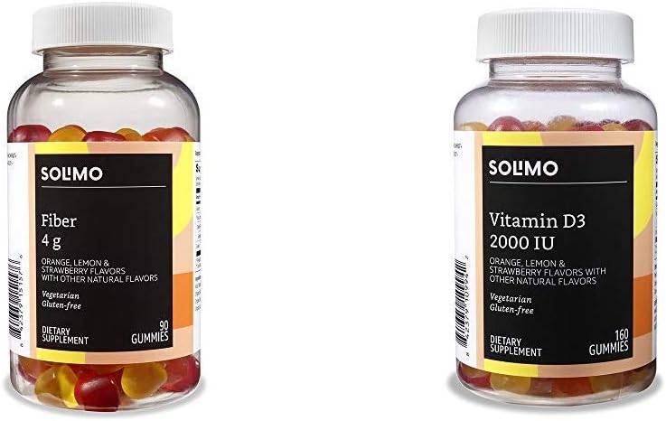 Basis Fiber Gummies (90 Tellen) en Vitamine D3 Gummies (160 Tellen)