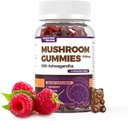 Paddestoel Gummies 60st 10x Paddestoel Supplement met Ashwagandha voor Immune Health, Mood & Stress Ondersteuning