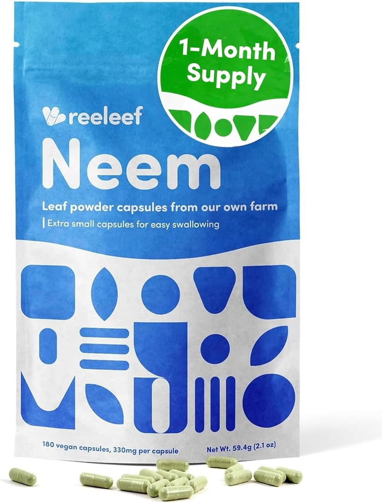 Pure Herbal Neem Leaf Capsules - 180 Tel 330 mg - Geen additieven - Veganistisch