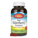 Carlson - Black Elderberry Gummies, with Vitamin C & Zinc, Immune Support, 120 Gummies