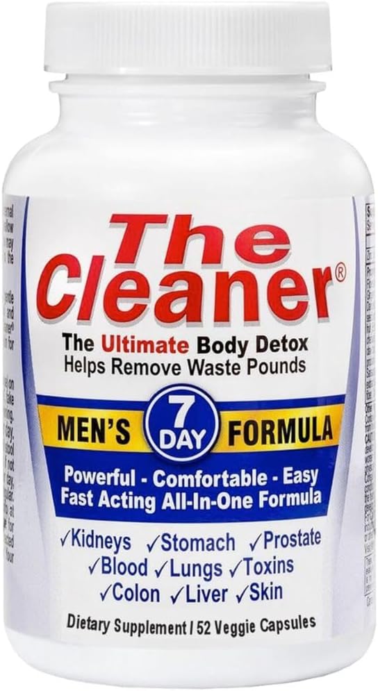 De Cleaner Detox, 52 Capsules, Krachtige 7-dagen mannen Formule, Complete Reiniging Formule voor Mannen, Ondersteuning Digestieve Gezondheid