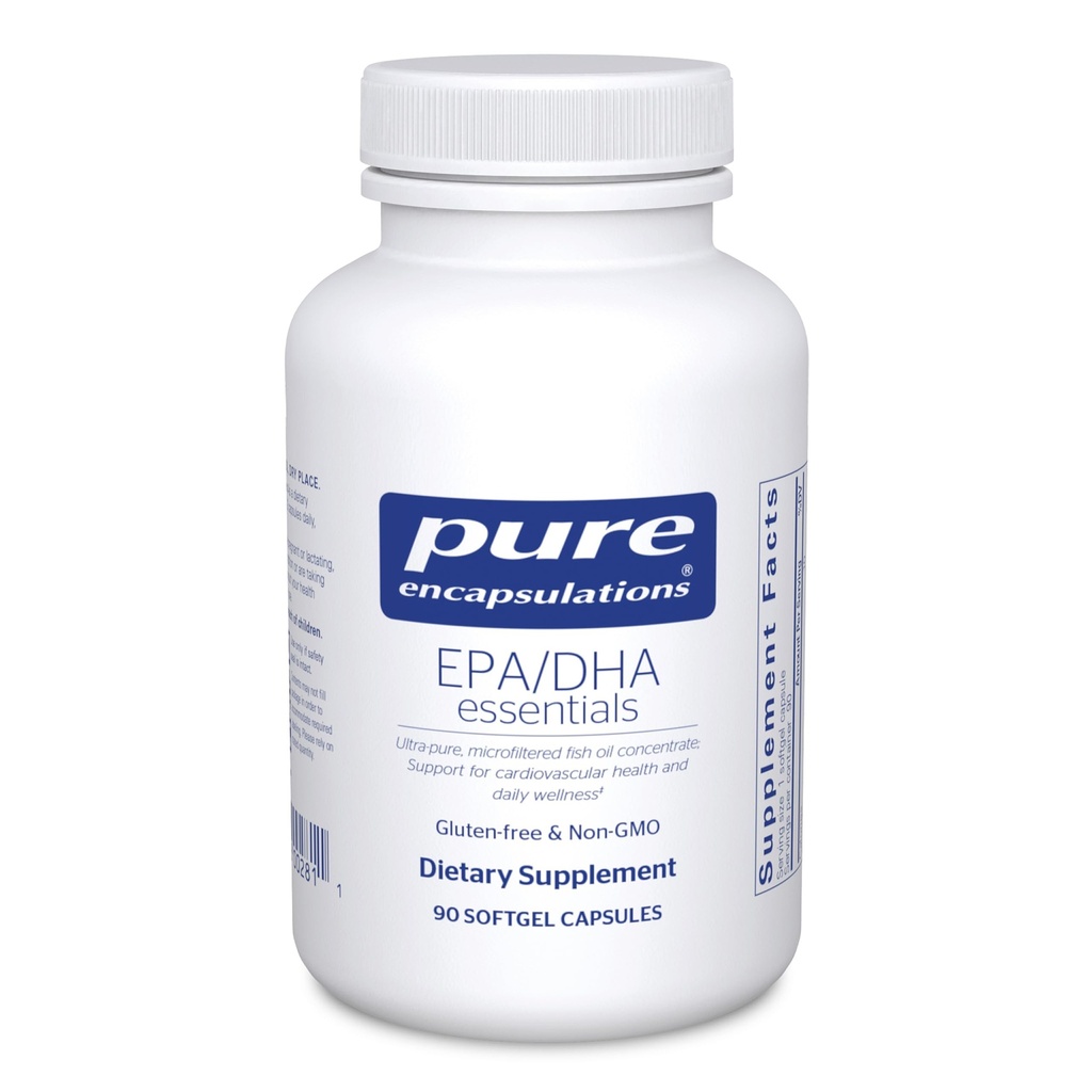 Pure Encapsulations EPA/DHA Essentials - Fish Oil Concentration Supplement to Support Cardiovascular Health - Premium EPA & DHA Supplement with Omega 3-90 Softgel Capsules
