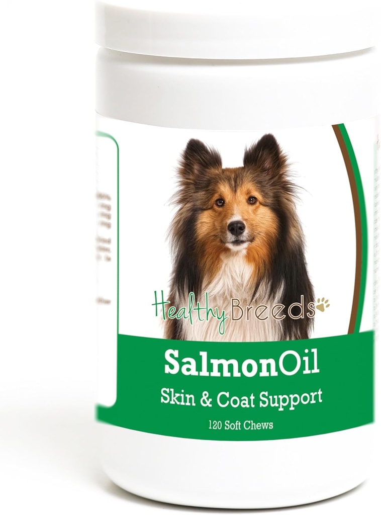 Gezond ras Shetland Sheepdog Salmon Oil Zachte Kauwen 120 Tellen