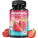 Melatonine tabletten - 10 mg Dieetsupplement - Aardbei smaak - 200 Vegan tabletten - door NextGenU