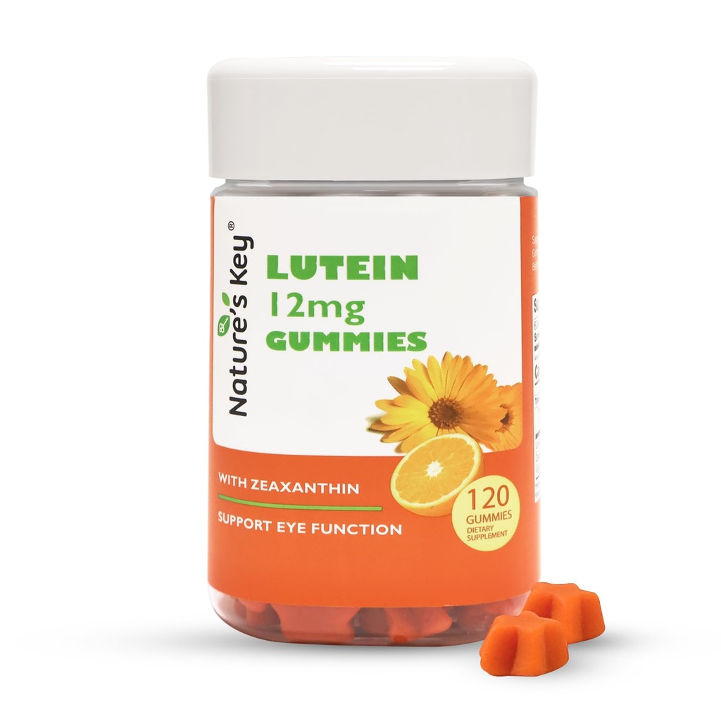 Nature's Key Lutein Gummies 12mg with Zeaxanthine & Vitamin A for Kids and Adults