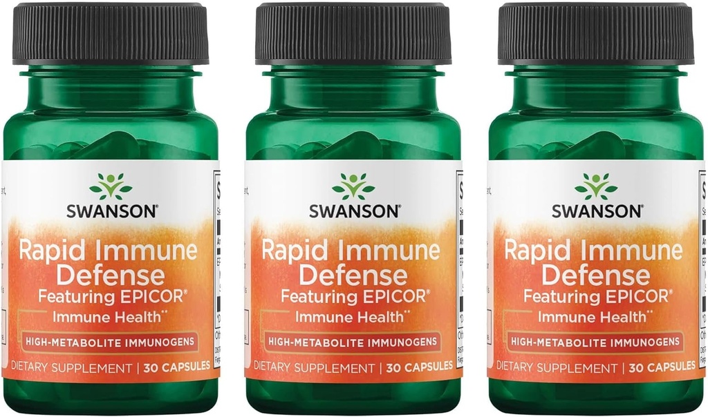 Swanson Rapid Immune Defense Met Epicor 500 mg 30 Caps (3 Pack)