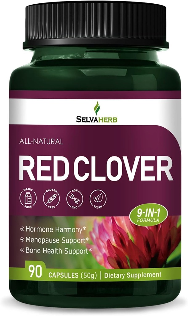 Red Clover Blossoms Herb Hormone Harmony Capsules voor vrouwen, Menopauze Relief Herbal Supplementen met Black Cohosh Wild Yam Natural Extract. Aantal