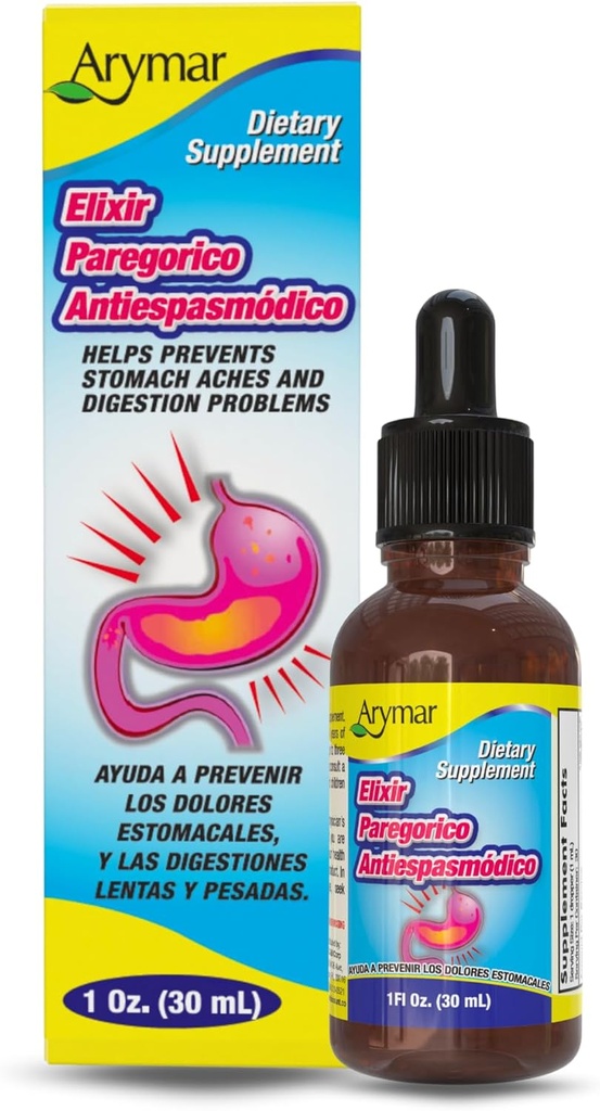 Arymar Elixir Paregorico Antiespasmodico - Digestieve Ondersteuning Supplement - 1 oz