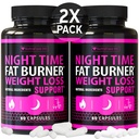 (2 Pack) Nachttijd gewichtsverlies pillen voor vrouwen - Advanced Weight Loss Supplement - Fat Burners for Women - Dieet pillen die snel werken - Belly Fat Burner - Apetite Suppressant - Made in USA