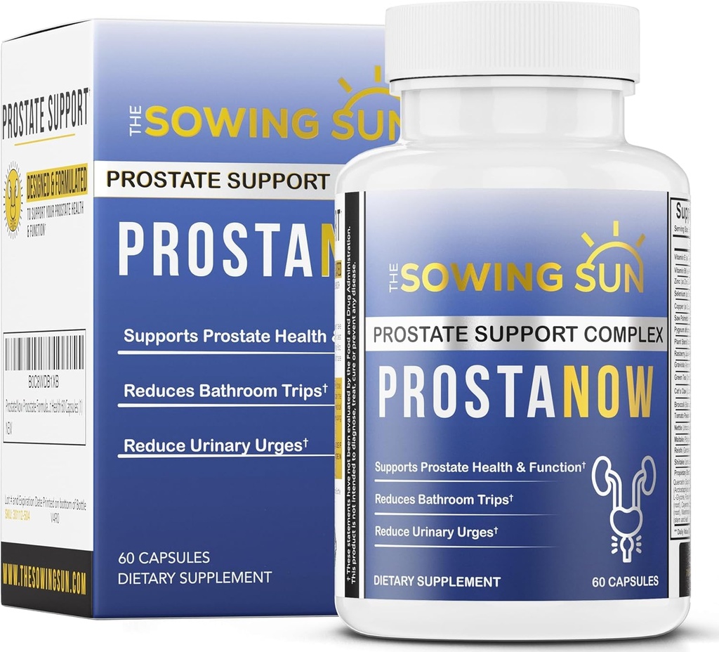 ProstaNow Prostate Formula, Zag Palmetto voor mannen, Verminder vaak urineren, Ondersteunt Blader & Urinaire Gezondheid, Verminderen wakker worden 's nachts om te urineren, urinetrek gezondheid - 60 capsules (1)