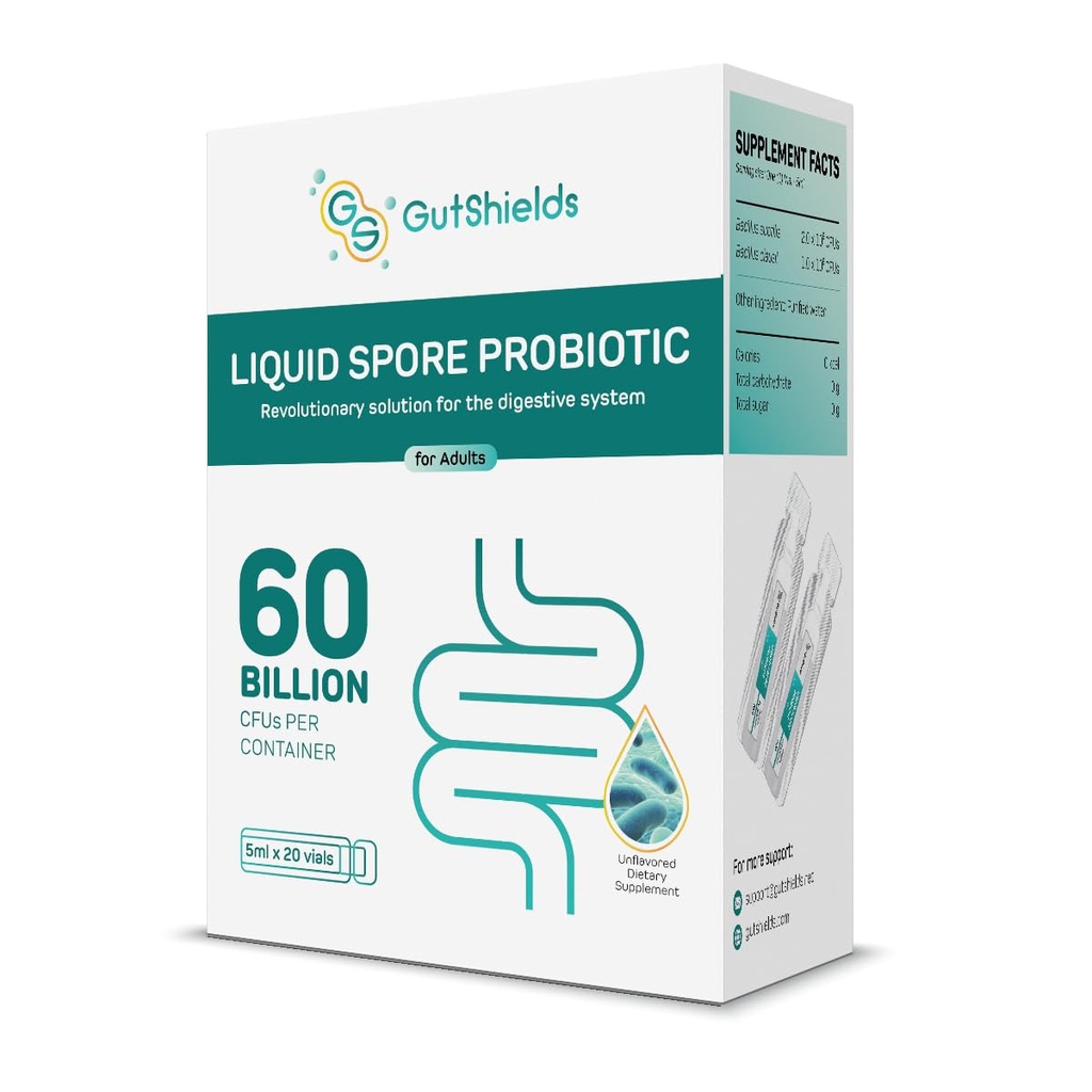Liquid Spore Probiotic for Adult, Women & Men Ondersteunt IBS, Gas, Bloating & Diarrhee Verbeter Digestief & Immuun Systeem 