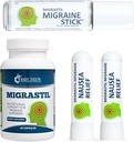 Basic Vigo Migrastil Migraine Support Kit met Migraine Stick, Capsules & Misselijkheid Inhaler. Gemaakt in de VS