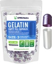 XPRS Nutra Size 3 Empty Capsules - 100 Count Empty Gelatin Capsules - Pills DIY Capsule Filling - Pure Bovine Pill Gel Caps for Do-It-Yourself Supplements (Pearl Purple/White)