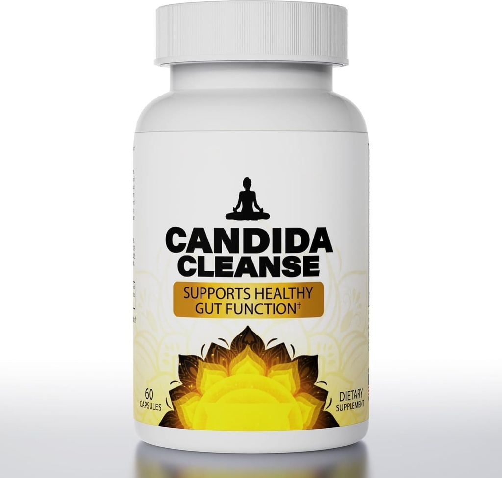 Candida Cleanse- Gut & Colon Support, Advanced Probiotic & Herbal Formula, Natural Herbal Formula (60 capsules) A