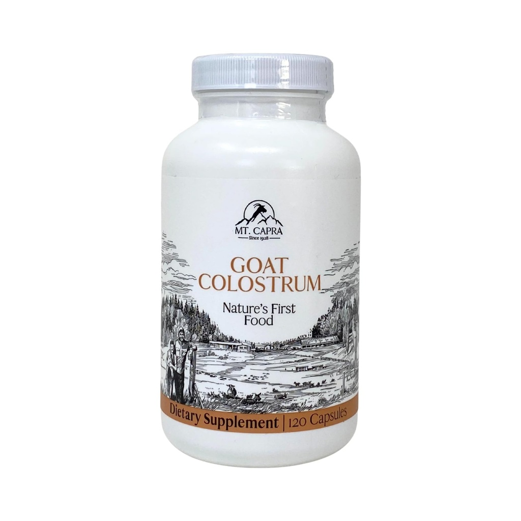 Mt. Capra Geit Milk Colostrum voor gezond immuunsysteem, Gut, en Athletic Performance Grass-Fed, hoog in Immunoglobulinen 30 porties - 120 capsules